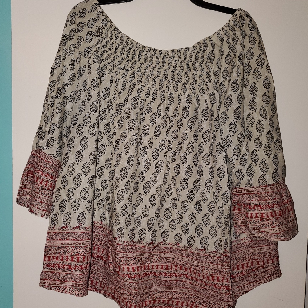 Boho Flowy Paisley Top Sz XL